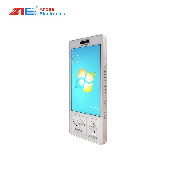 RFID Barcode Scanner With Screen Bookshelf Wall Mount Kiosk For Book Borrow And Return