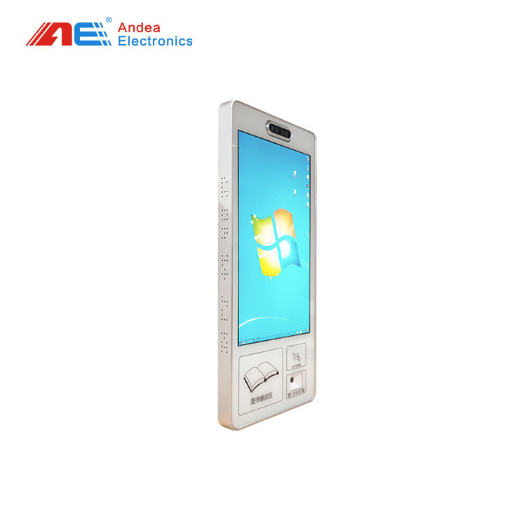 RFID Barcode Scanner With Screen Bookshelf Wall Mount Kiosk For Book Borrow And Return